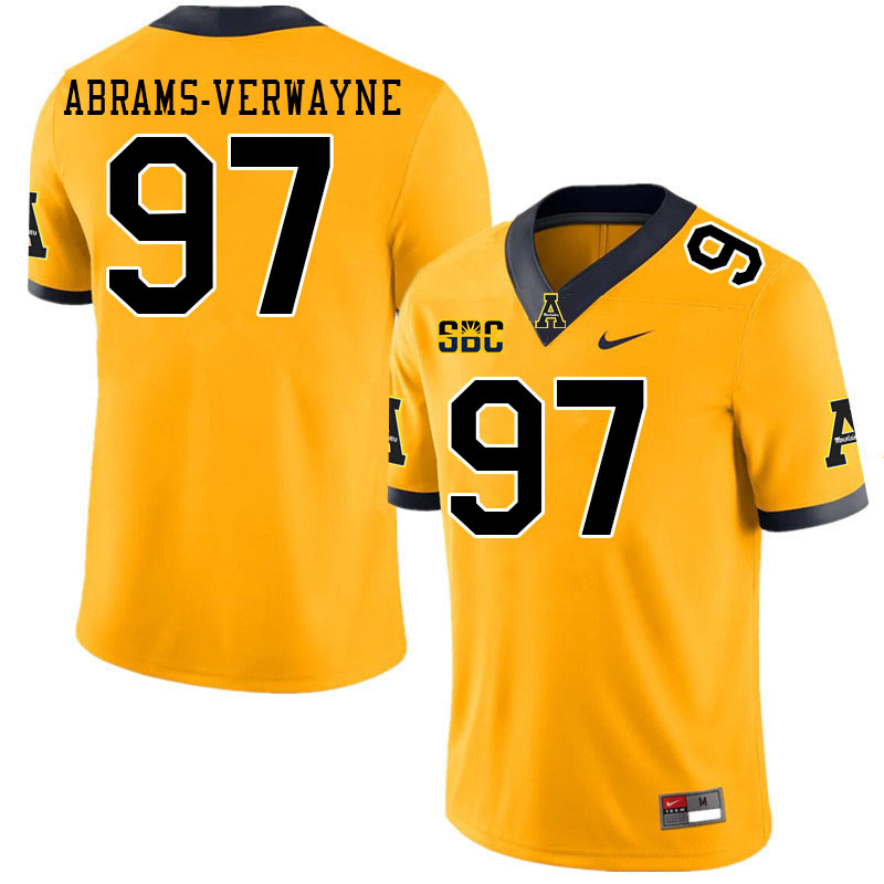 Appalachian State Mountaineers #97 Kevin Abrams-Verwayne College Football Jerseys-Gold